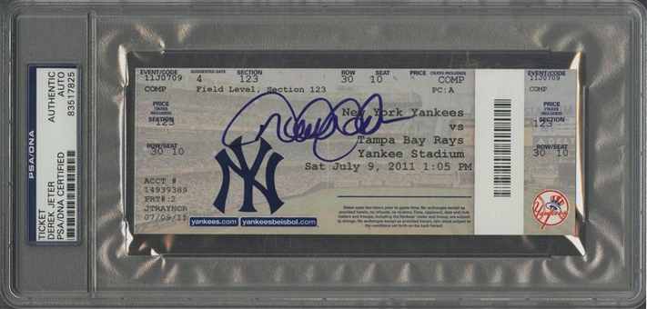 2011 Derek Jeter Autographed New York Yankees vs. Tampa Bay Rays Game Ticket From 3,000th Career Hit Game (PSA/DNA)